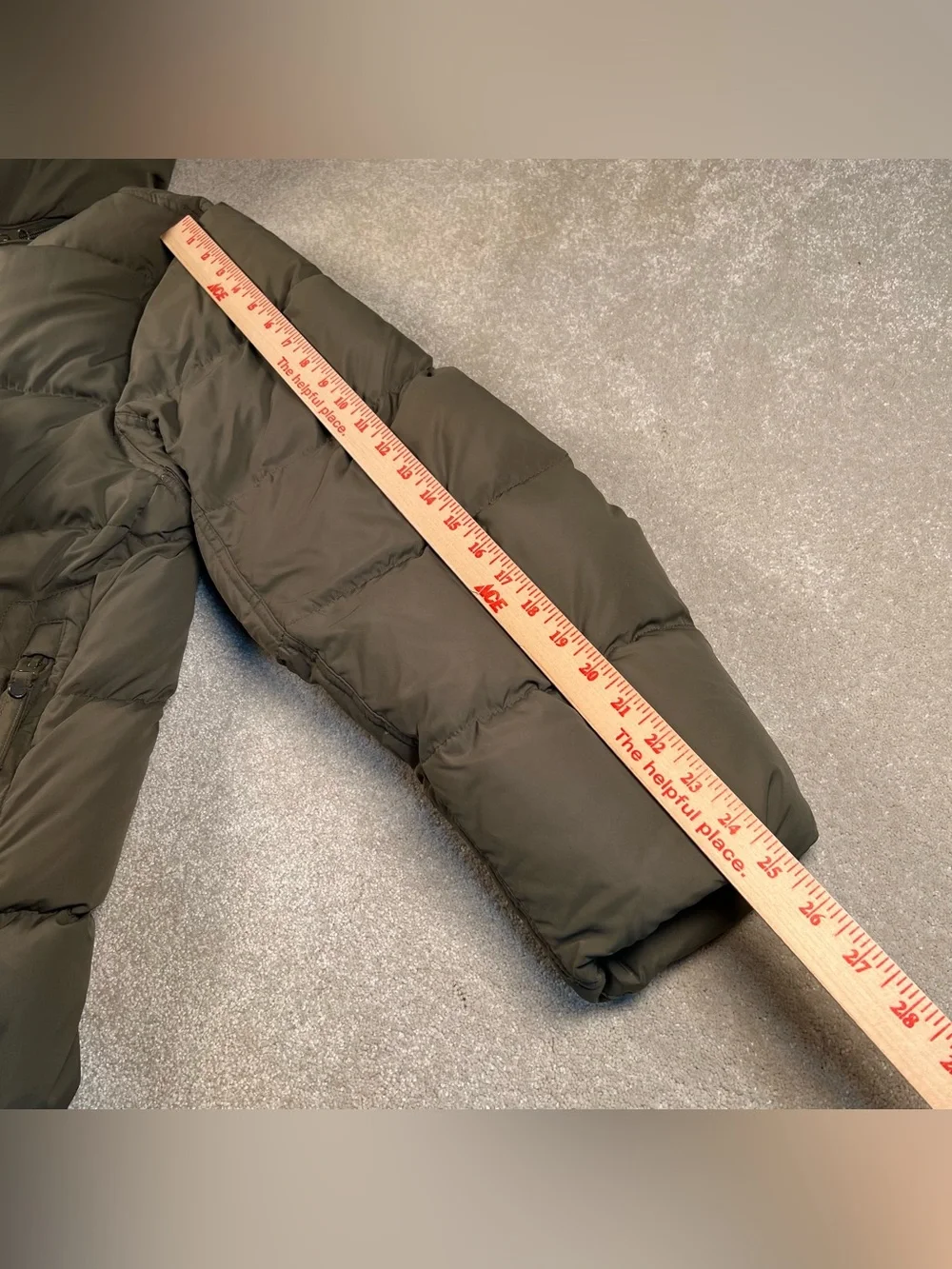 Andrew Marc New York Down Filled Puffer Coat Green Removable Hood Faux Fur XXL